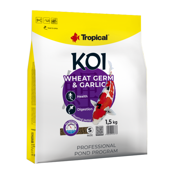 Tropical Koi Wheat Germ&Garlic Pellets "M"